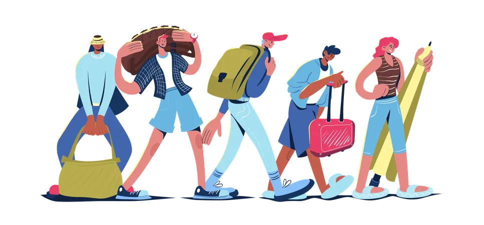 Business people going on business trip  Illustration