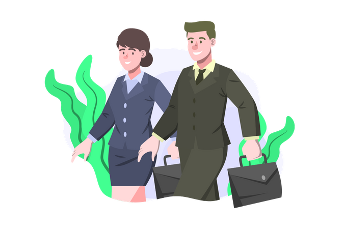 Business people going to office Illustration