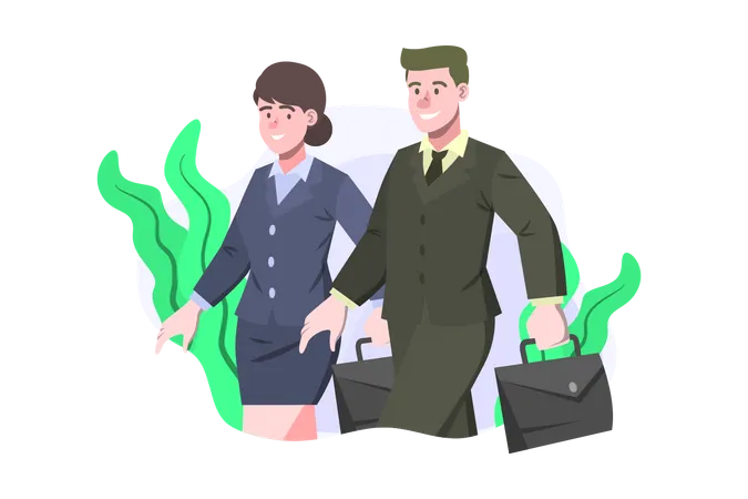 Business people going to office Illustration