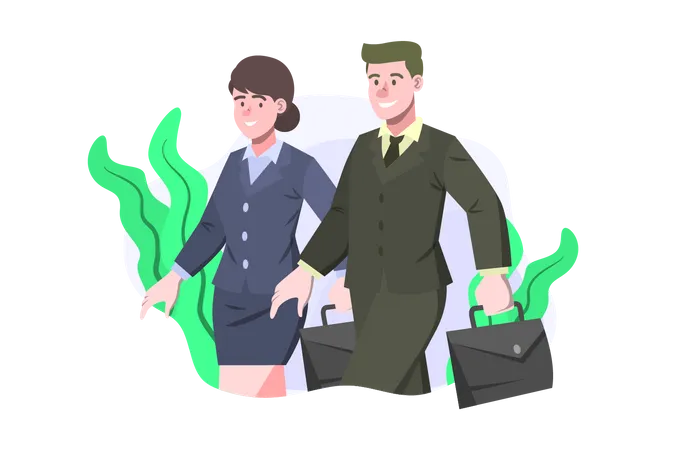 Business people going to office  Illustration