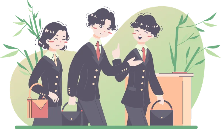 Business people going to office together  Illustration
