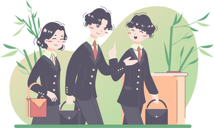 Business people going to office together  Illustration