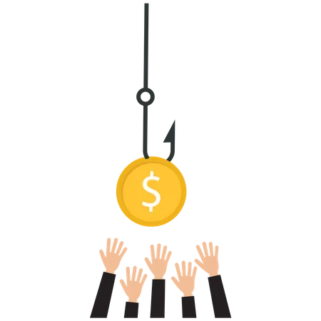 Business people grab a Dollar coin Illustration