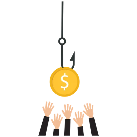 Business people grab a Dollar coin  Illustration