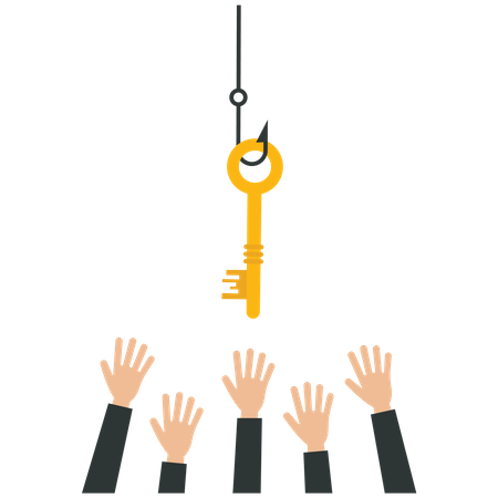 Business people grab a key  Illustration