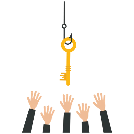 Business people grab a key  Illustration