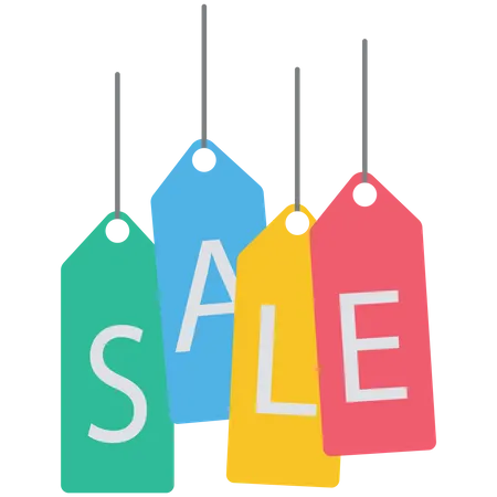 Business people grab a sale price tag  Illustration