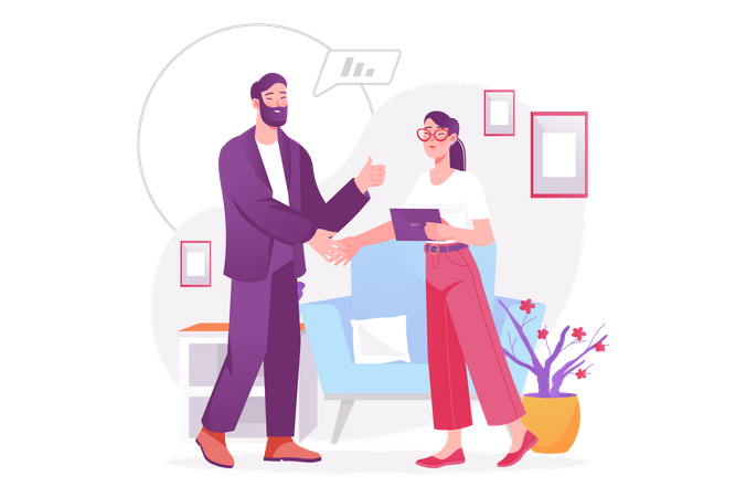 Business people handshaking  Illustration