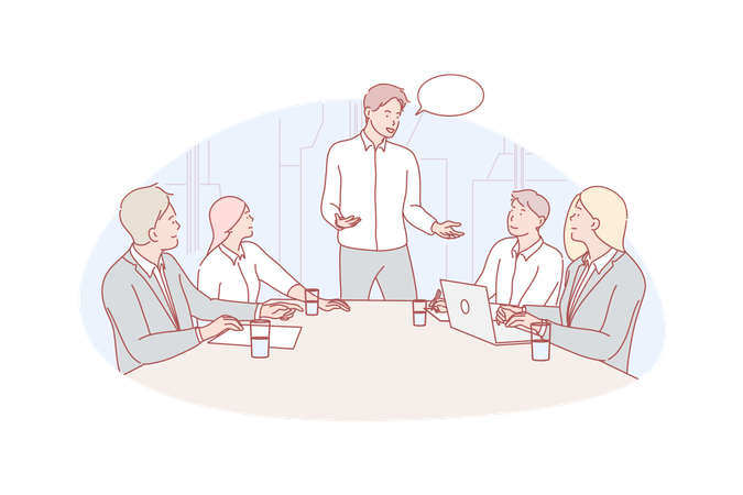 Business people have meeting in office  Illustration