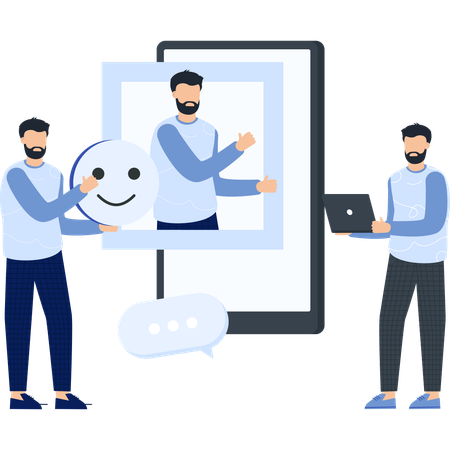 Business people having digital communication  Illustration
