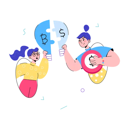 Download Doodle Mini Illustration Of Financial Collaboration Illustration