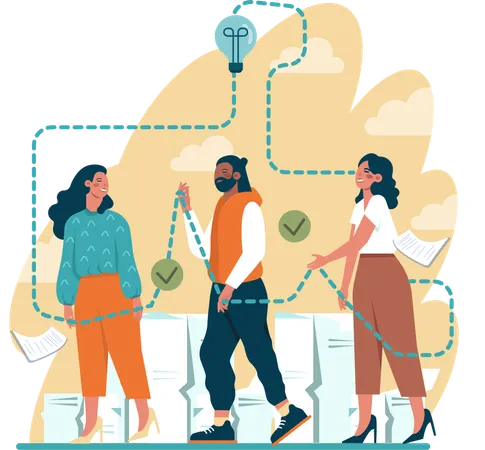 Business people having business idea  Illustration