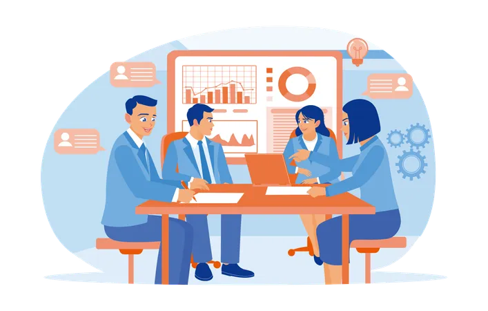 Business people having business meeting  Illustration