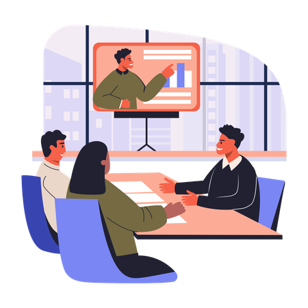 Business people having Business Meeting  Illustration