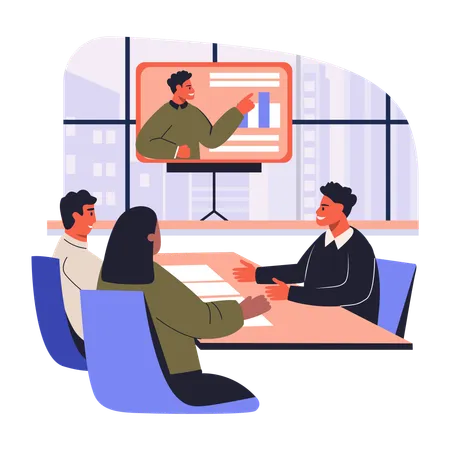 Business people having Business Meeting  Illustration