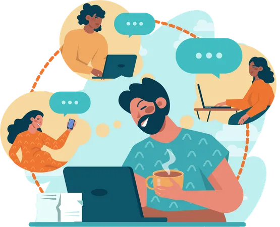 Business people having online business meeting  Illustration