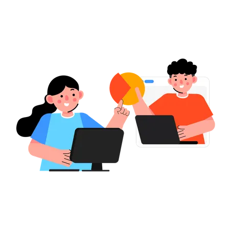 Business people having online meeting  Illustration