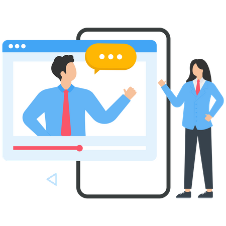 Business people having Online Business Meeting  Illustration