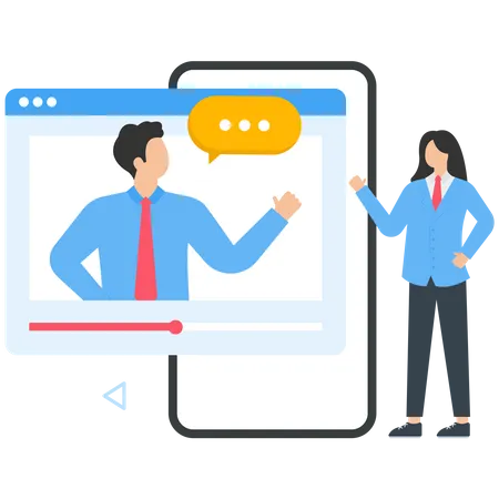 Business people having Online Business Meeting  Illustration