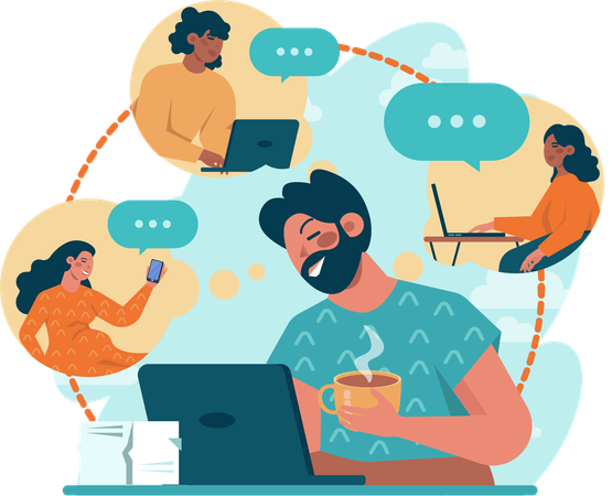 Business people having online business meeting  Illustration