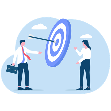 Business people hits company goals  Illustration