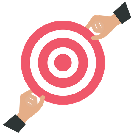 Business people holding a target together  Illustration