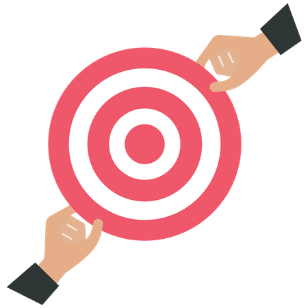 Business people holding a target together  Illustration