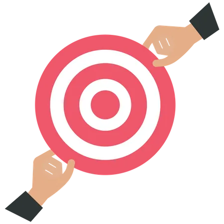 Business people holding a target together  Illustration