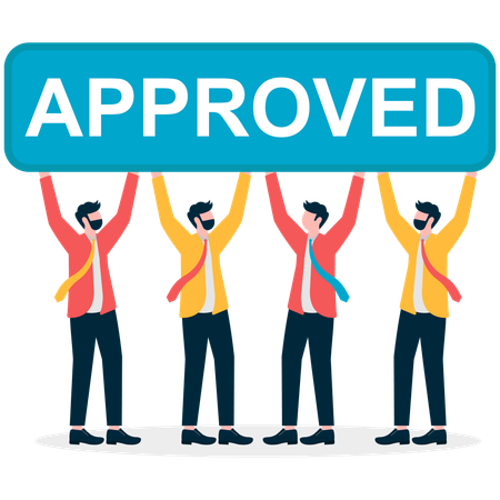 Business People Holding Approved  Illustration