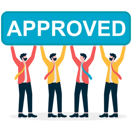 Business People Holding Approved  Illustration