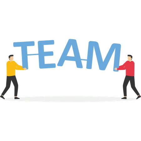 Business people holding team with connection  Illustration