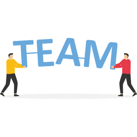 Business people holding team with connection  Illustration