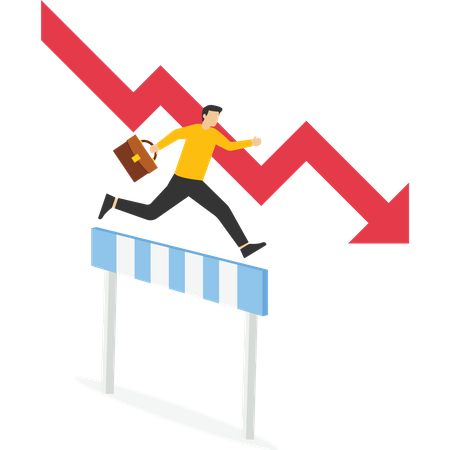 Business people hurdle race  Illustration