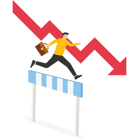 Business people hurdle race  Illustration