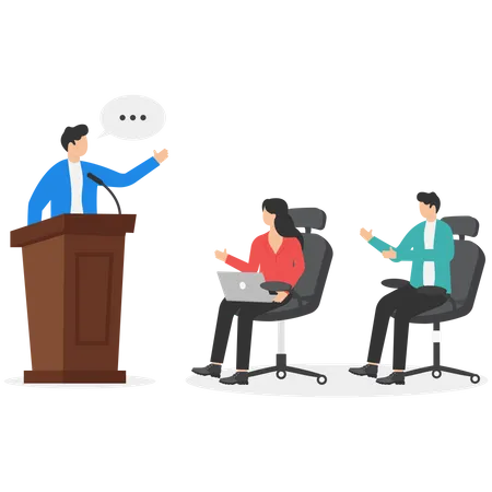 Business Corporate Meeting Concept Business Vector Illustration Flat Cartoon Character Style Design Illustration