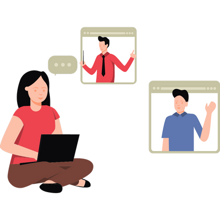 Business people in conference call Illustration
