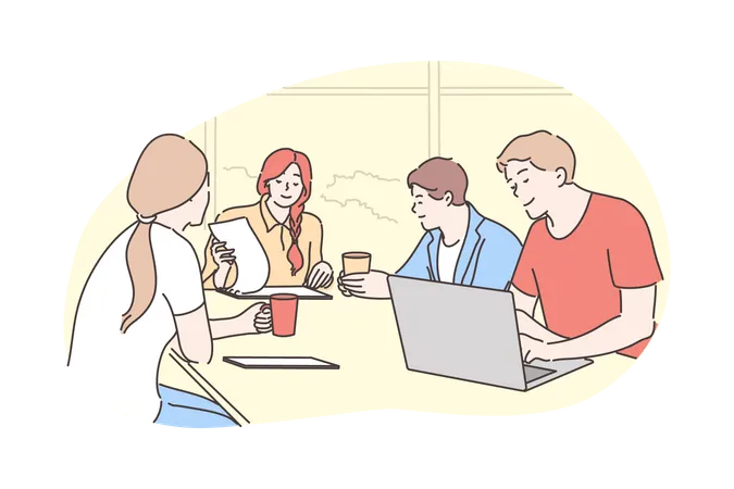 Business people in conference room  Illustration