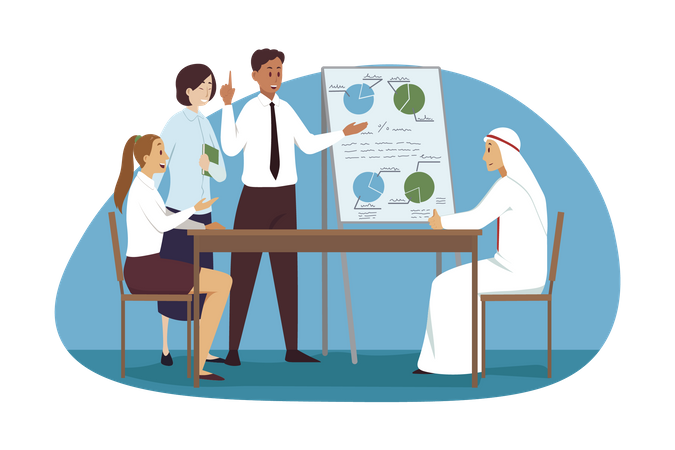 Business people in conference room  Illustration