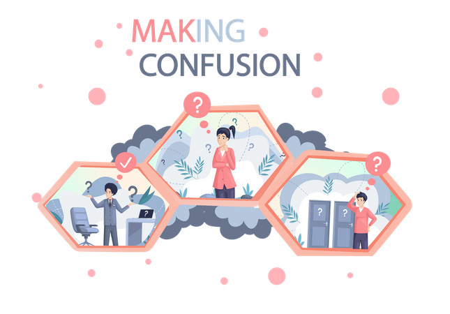 Business people in confusion Illustration