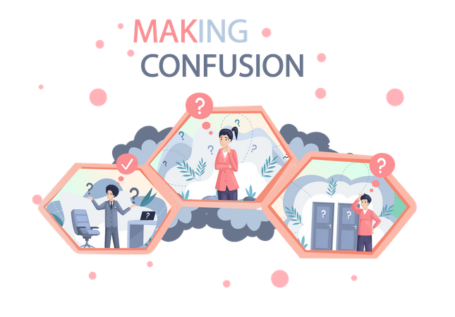 Business people in confusion  Illustration