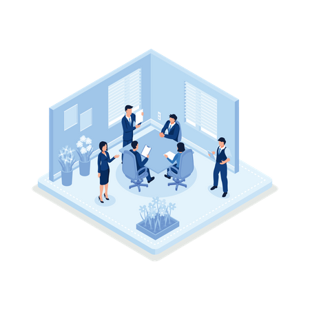 Business People in Coworking Place Illustration
