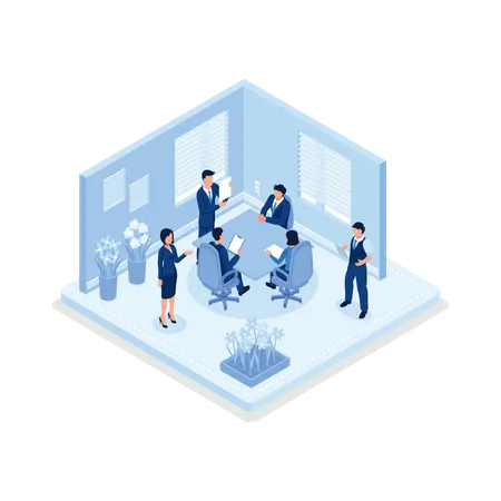 Business People in Coworking Place Illustration