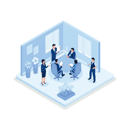 Business People in Coworking Place  Illustration