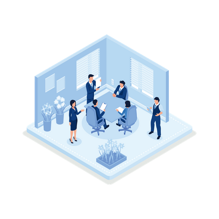 Business People in Coworking Place  Illustration