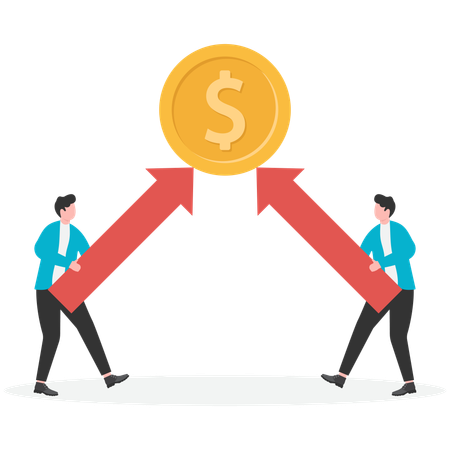 Business people increasing money  Illustration