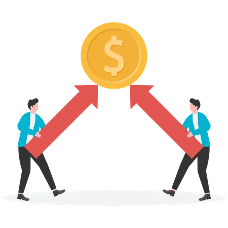 Business people increasing money  Illustration