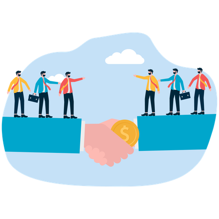 Business people joining hands for business collaboration  Illustration