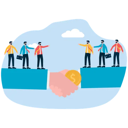 Business people joining hands for business collaboration  Illustration
