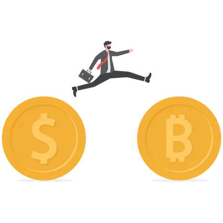 Business People Jumping To Look For Investment Invest And Profitability Concept Illustration
