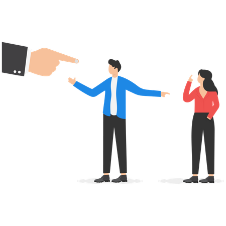 Business people lay the blame at someone  Illustration